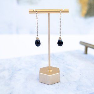 Black Drop Dangle Earrings